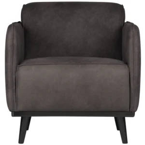 Fotelja s rukonaslonom STATEMENT ECOLEATHER DARK GREY