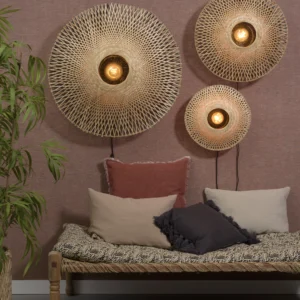 Wall lamp Kalimantan bamboo flat dia.44xh.12cm, S